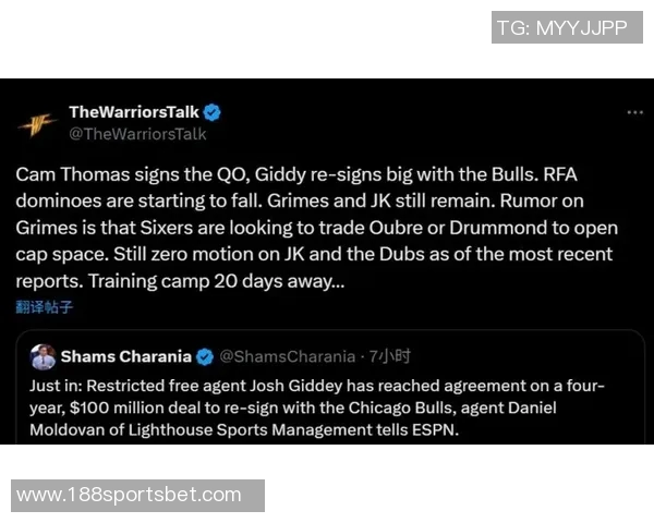 受限制自由球员市场动态格莱姆斯托马斯资质报价库明加签下两年新合同